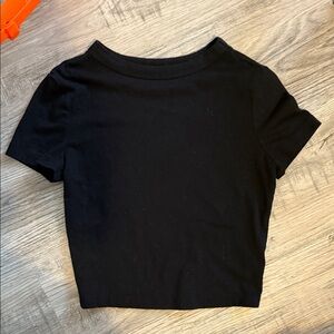 Wild Fable Women's Short Sleeve T Shirt Black Size XXS